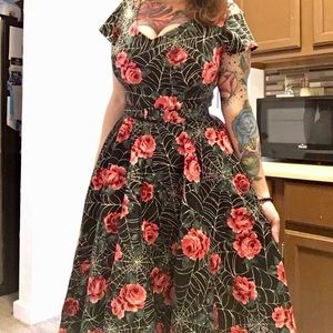 Vintage Vixen spiderweb dress with matching belt.